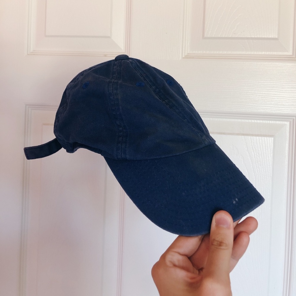 plain blue hat